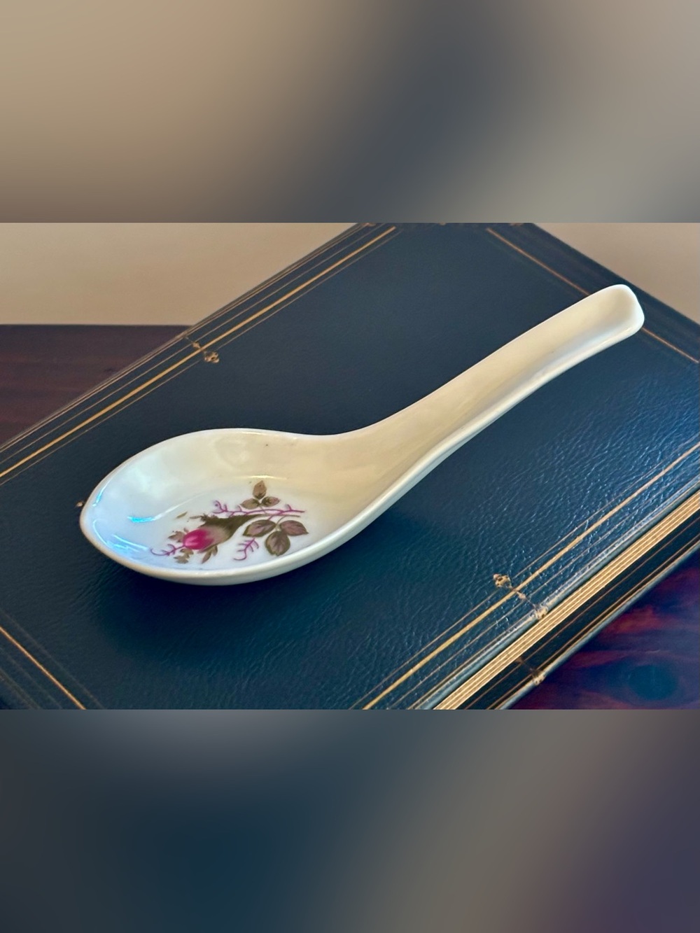 Vintage Oriental Ceramic Soup | Ramen Spoon | Mid-Century Japanese